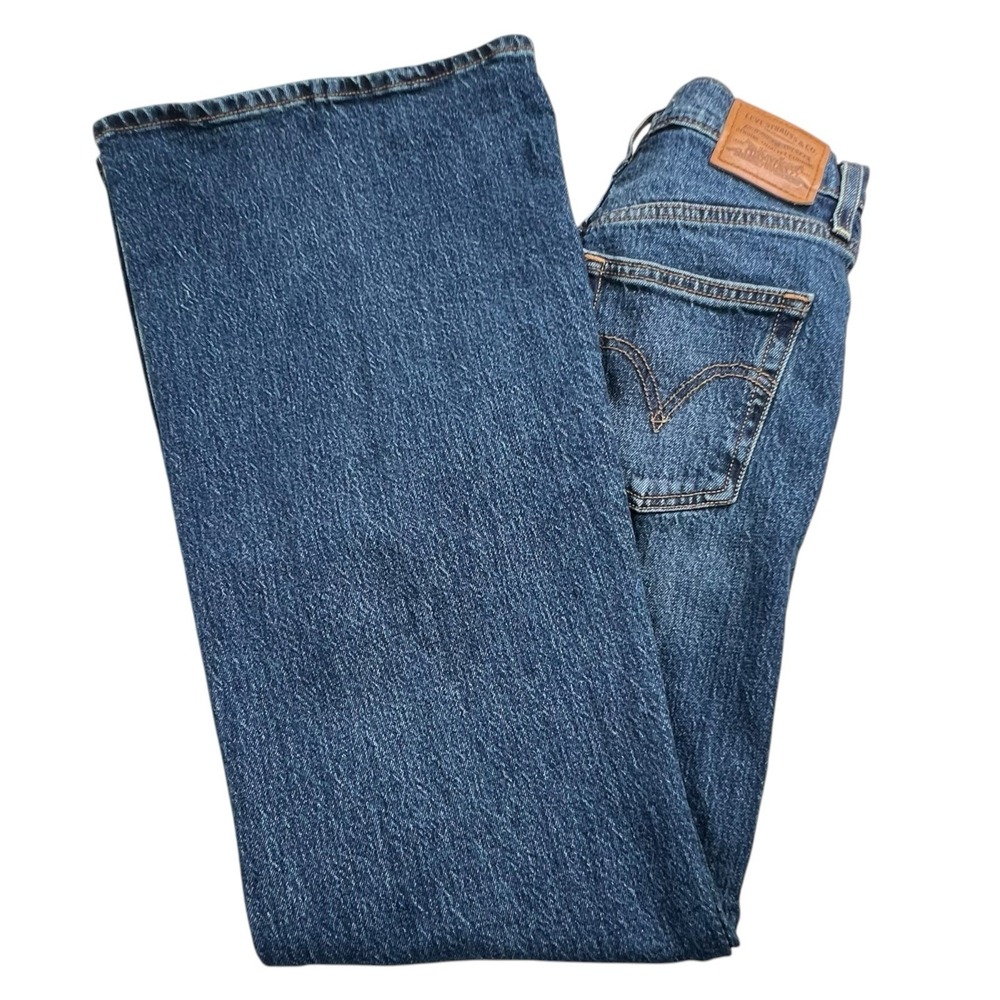 Levis Premium Womens 26 Ribcage Bell Flare Leg Dark Wash Denim Jeans High Rise